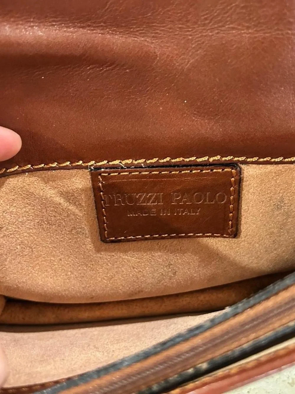 Large Brown Leather Clutch Bag